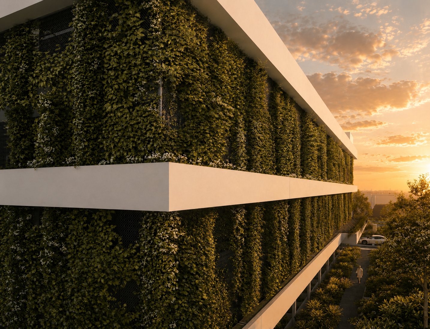 Mobility hub Randstad 22-1 with green façade
