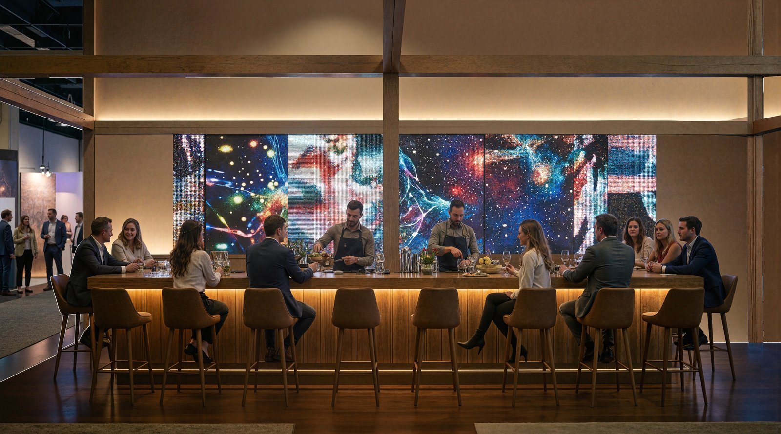 Bar inside the Liven Lab booth